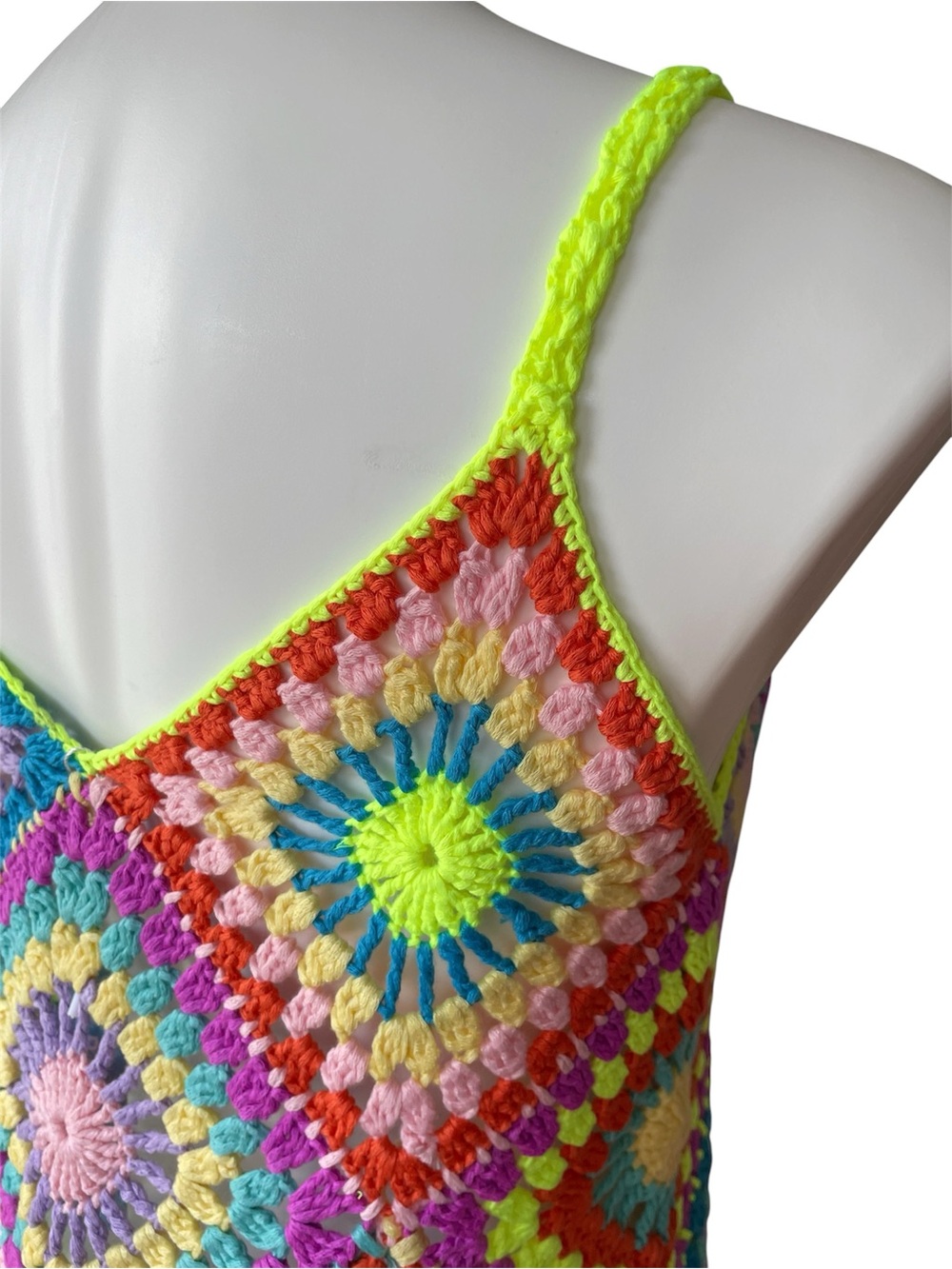 Multicolor Crochet Swim Coverup Dress - Picture 4 of 12
